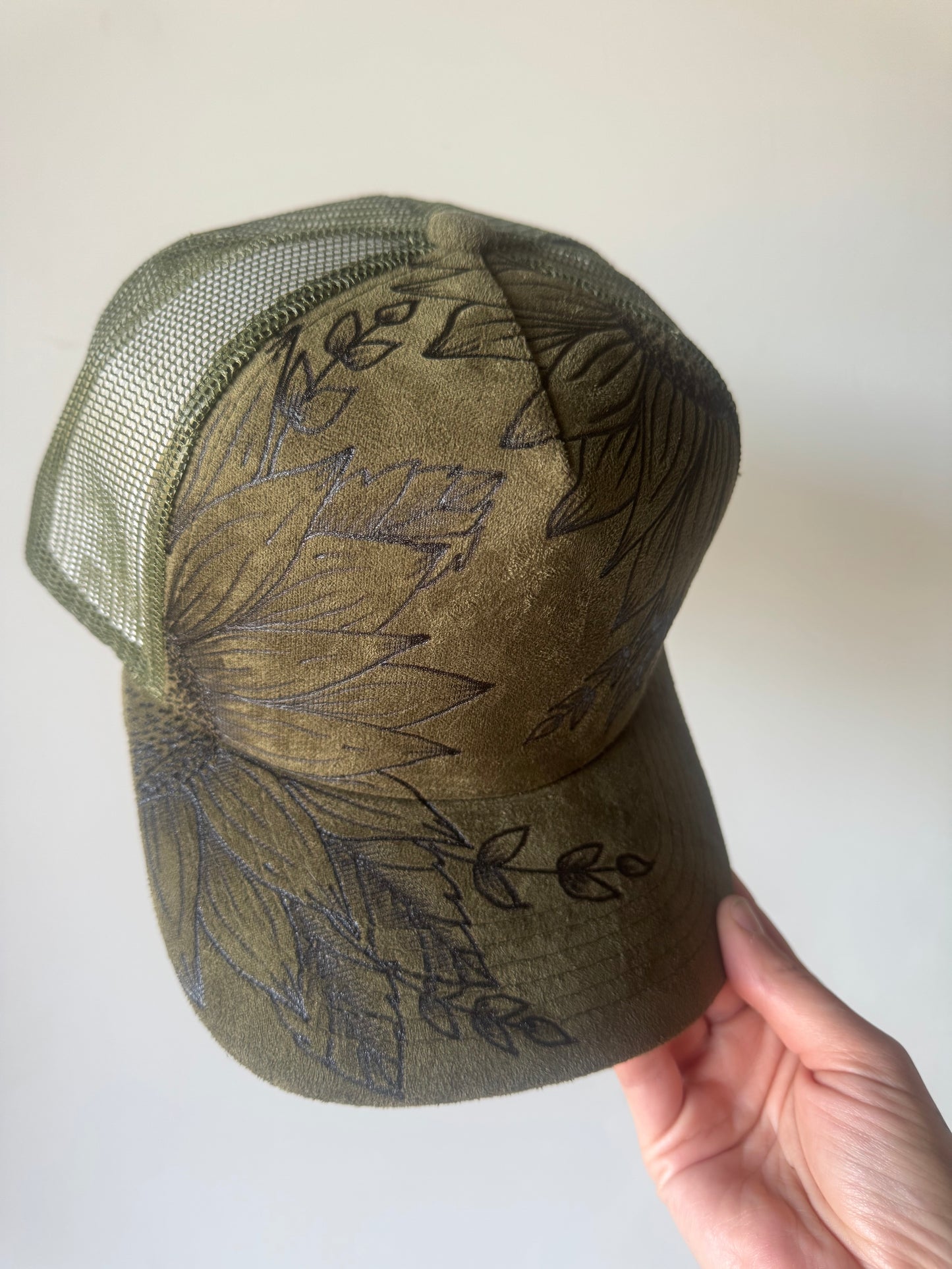 Sun-kissed Petals Burned Trucker Hat