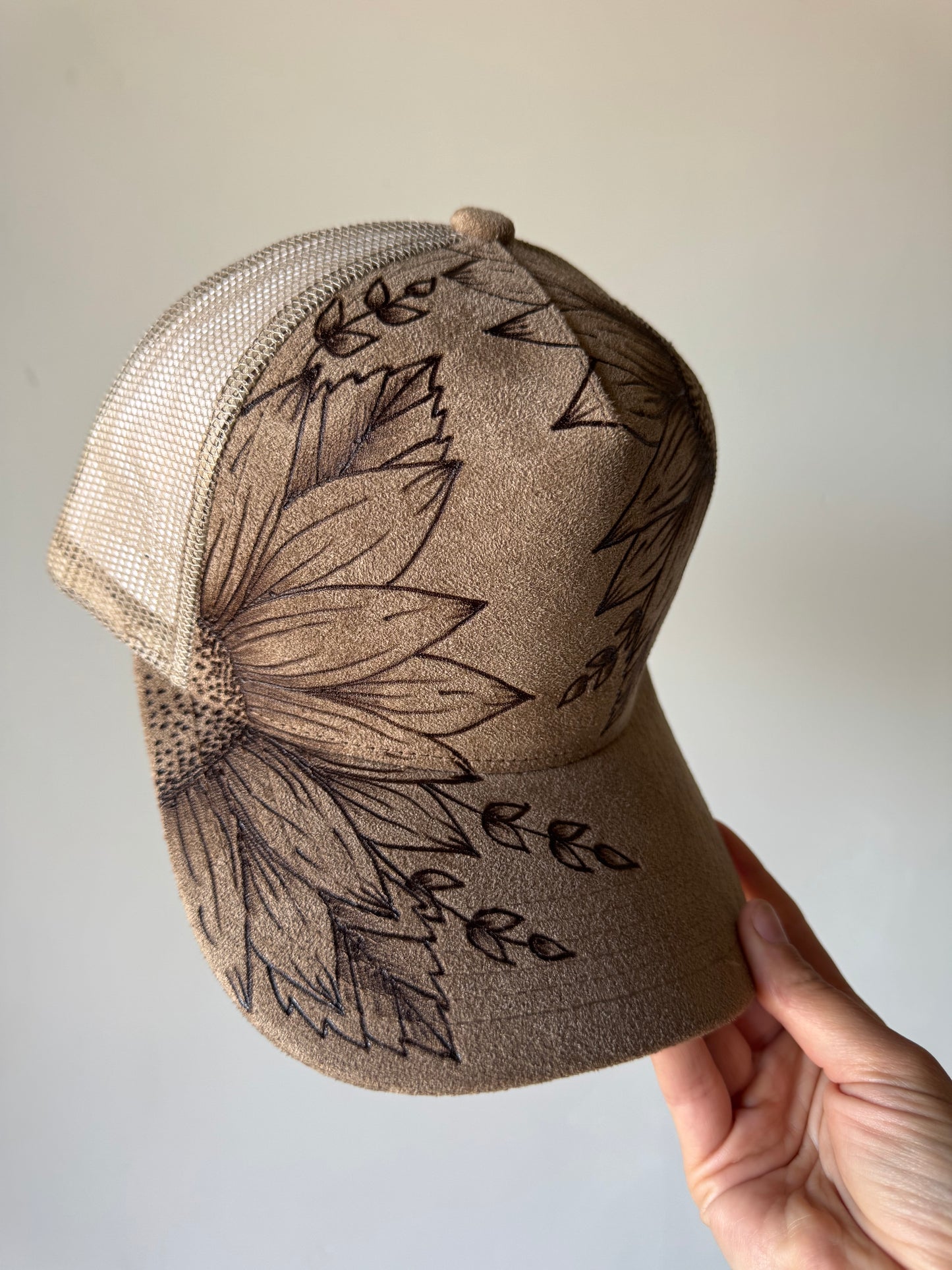 Sun-kissed Petals Burned Trucker Hat