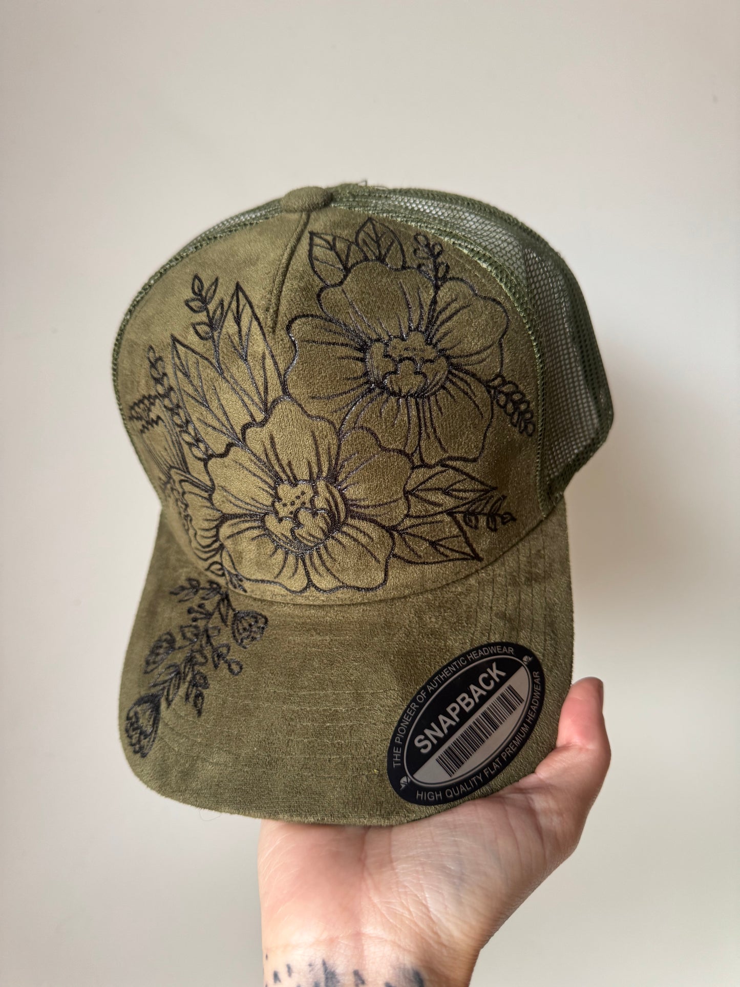 Southwestern Sweetheart Burned Suede Trucker Hat (Hat Only)
