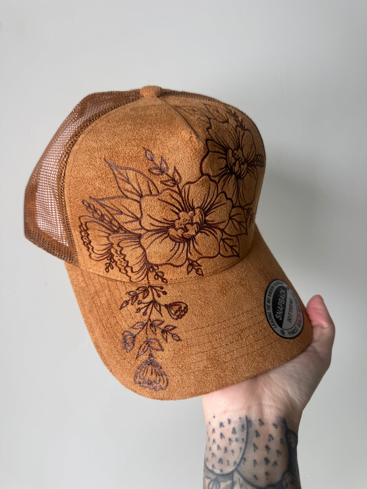 Southwestern Sweetheart Burned Suede Trucker Hat (Hat Only)