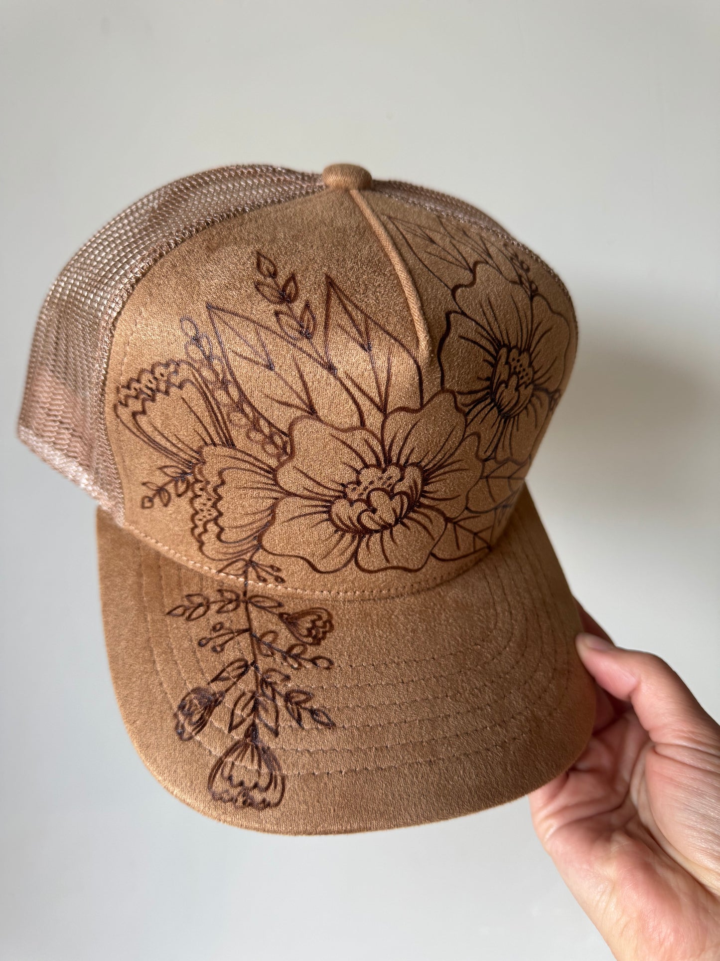Southwestern Sweetheart Burned Suede Trucker Hat (Hat Only)